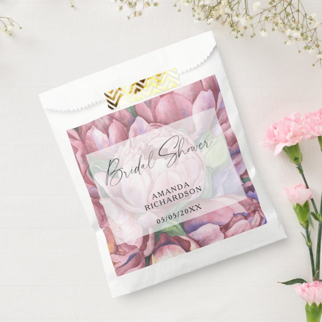 Watercolor pattern flowers - bridal shower favour bag (Sealed)