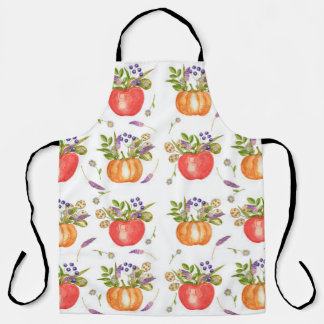 Watercolor pattern from autumn compositions  apron