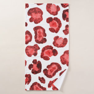 Watercolor pattern illustration leopard skin. Fash Bath Towel