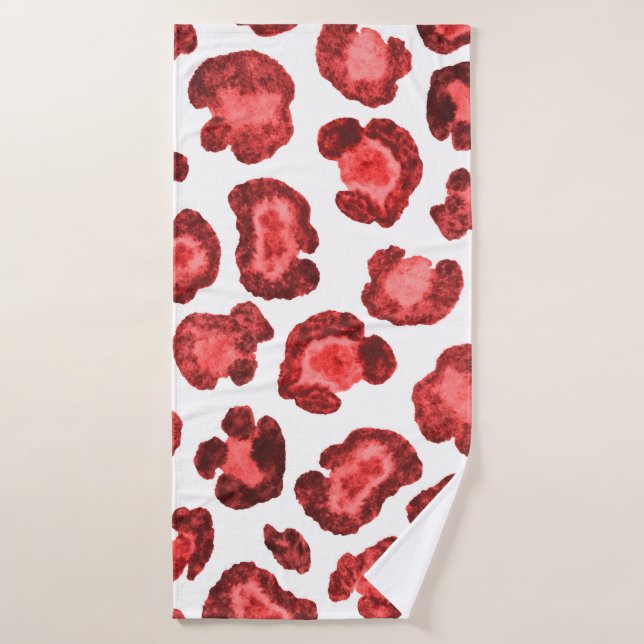 Watercolor pattern illustration leopard skin. Fash Bath Towel (Bath Towel)