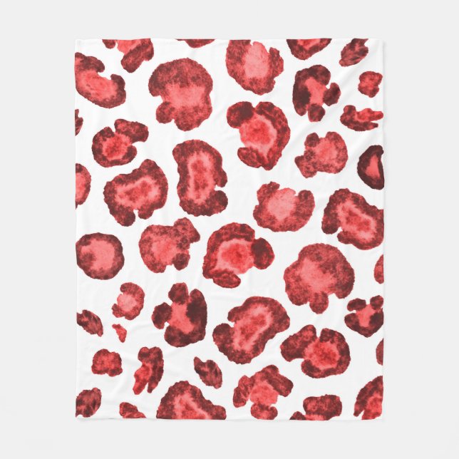 Watercolor pattern illustration leopard skin. Fash Fleece Blanket (Front)
