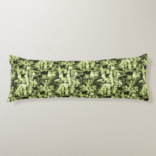 Watercolor Pattern in Green Abstract Contemporary Body Pillow