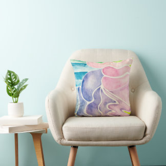 Watercolor/ Pattern/ Light/ Pastel/ Bedroom Decor  Throw Pillow