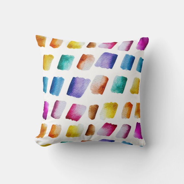 Watercolor Pattern Modern Trendy  Throw Pillow (Front)