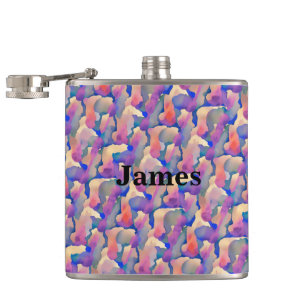 Watercolor Pattern Personalized Flask