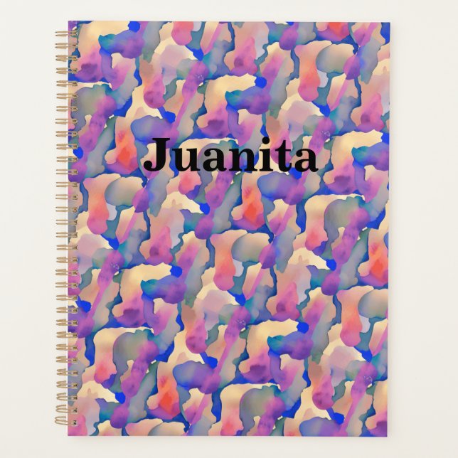 Watercolor Pattern Personalized Planner (Front)