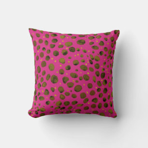 Watercolor Pattern with Abstract Cheetah Skin. Throw Pillow