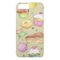 Watercolor pattern with sweets
