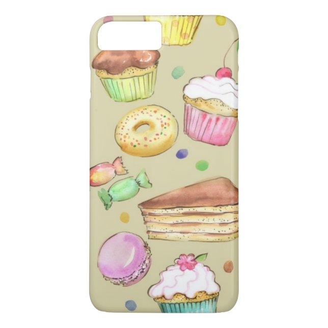 Watercolor pattern with sweets Case-Mate iPhone case (Back)