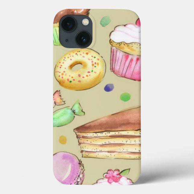 Watercolor pattern with sweets Case-Mate iPhone case (Back)