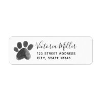 Watercolor Paw Print Return Address Label