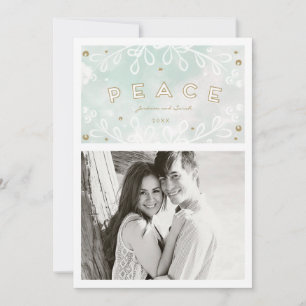 Watercolor Peace Holiday Photo Card