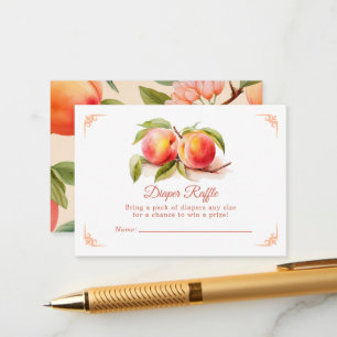Watercolor Peach Baby Shower Diaper Raffle Enclosure Card
