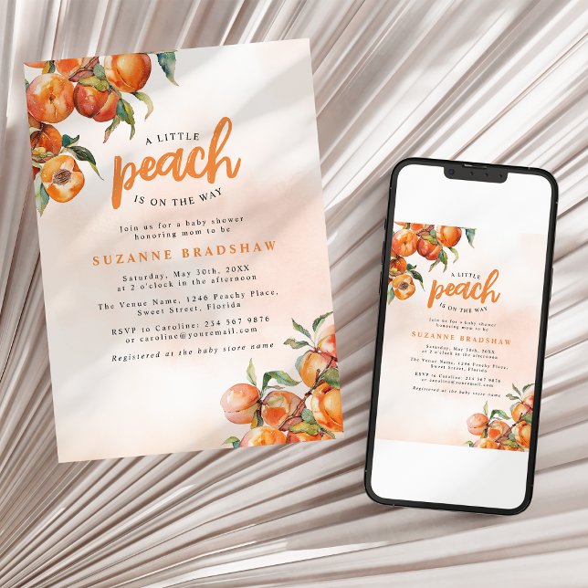 Watercolor Peach Baby shower Invitation (Creator Uploaded)