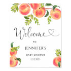 Watercolor peach baby shower welcome sign