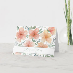 Watercolor Peach Blossoms Thank You Card