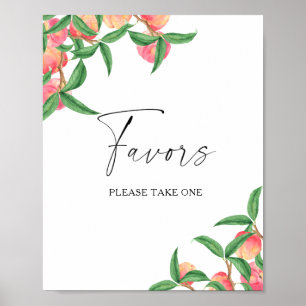 Watercolor peach - bridal favours please take one  poster