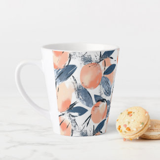 watercolor peach latte latte mug
