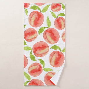Watercolor Peach Pattern  Bath Towel