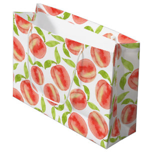 Watercolor Peach Pattern  Large Gift Bag