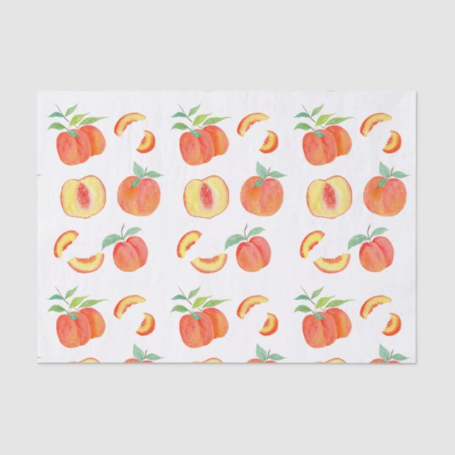 Watercolor Peach Pattern Tissue Paper (Front)