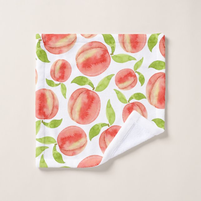 Watercolor Peach Pattern  Wash Cloth (Wash Cloth)