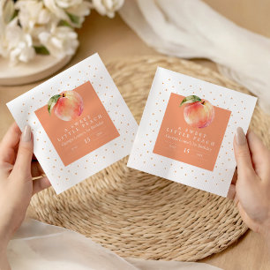 Watercolor Peach Polkadot Birthday Party Napkin