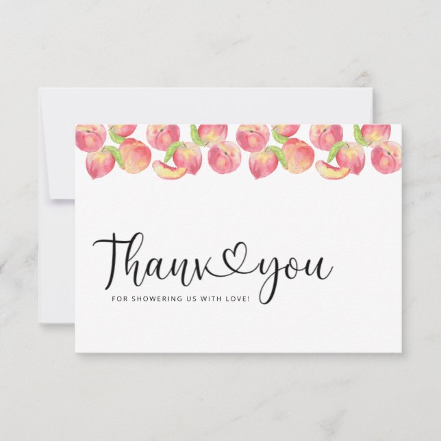 Watercolor peach thank you card (Front)