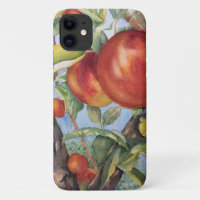 Watercolor Peach Tree Orchard Fruit Harvest Case-