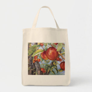 Watercolor Peach Tree Orchard Fruit T-shirt Tote Bag