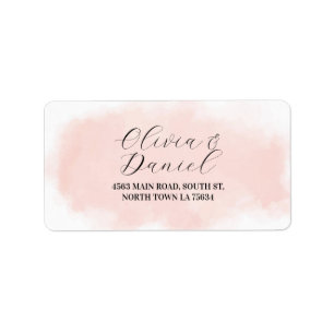 Watercolor Peach Wash Address Labels Wedding