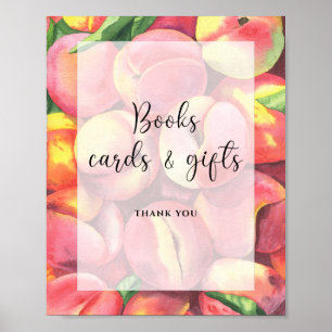 Watercolor peaches - books cards and gifts poster