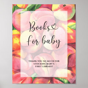 Watercolor peaches - books for baby poster
