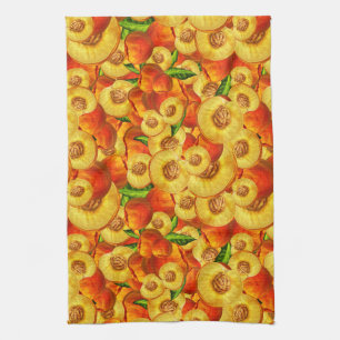 Watercolor Peaches Kitchen Towel
