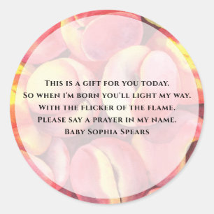 Watercolor peaches - prayer candle sticker