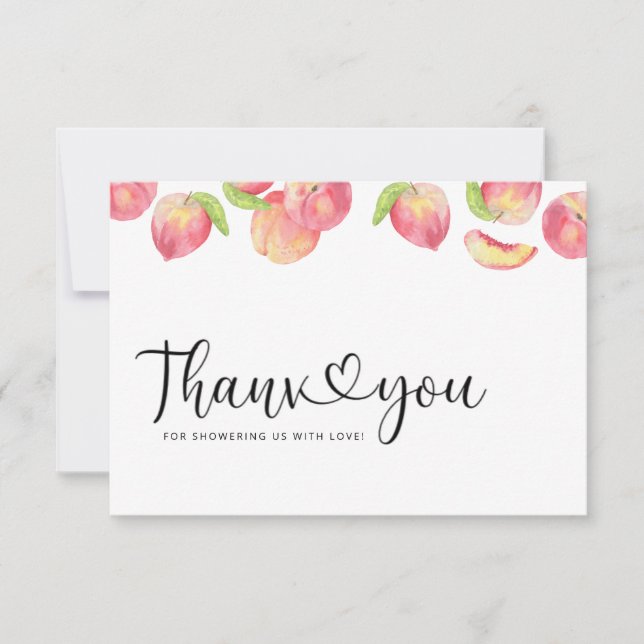 Watercolor peaches thank you card (Front)