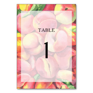 Watercolor peaches - wedding table number