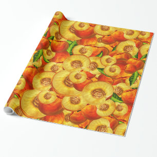 Watercolor Peaches Wrapping Paper
