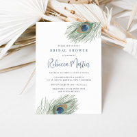 Watercolor Peacock Feather Bridal Shower