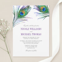 Watercolor Peacock Feather Wedding
