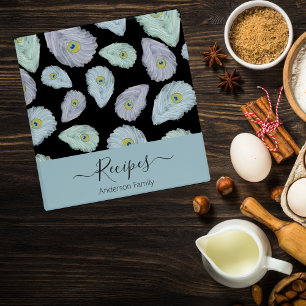 Watercolor Peacock Feathers Recipe Binder