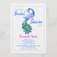 Watercolor Peacock Invitation