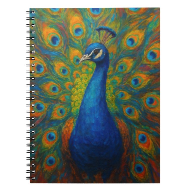 Watercolor Peacock Notebook (Front)