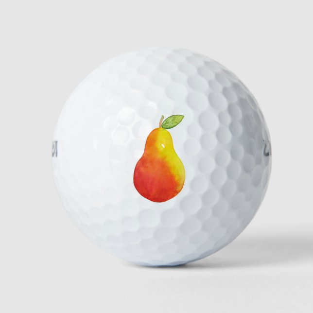 Watercolor Pear Golf Balls (Front)