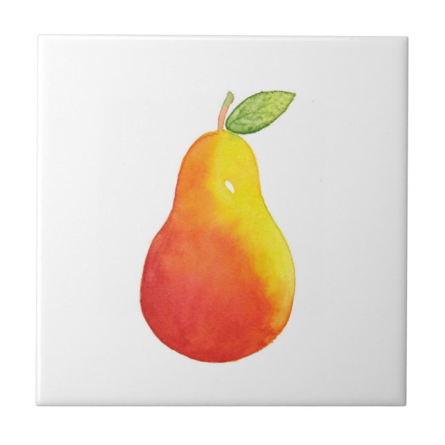 Watercolor Pear Tile (Front)