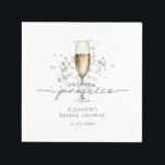 Watercolor Pearls & Prosecco Bridal Shower Napkin<br><div class="desc">Watercolor Pearls & Prosecco Bridal Shower Paper Cups</div>
