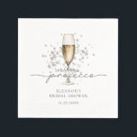 Watercolor Pearls & Prosecco Bridal Shower Napkin<br><div class="desc">Watercolor Pearls & Prosecco Bridal Shower Paper Cups</div>