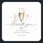 Watercolor Pearls & Prosecco Bridal Shower  Square Sticker<br><div class="desc">Add a touch of sophistication to your bridal shower favours with our Elegant Pearls & Prosecco Classic Round Stickers! These beautifully designed stickers are the perfect way to add a personalized touch to your bridal shower decorations, gifts, favours, and more. Featuring a timeless design of elegant pearls and a celebratory...</div>