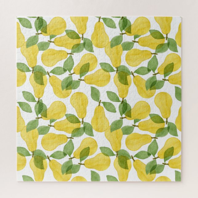 Watercolor Pears: Hand Painted Pattern Jigsaw Puzzle (Vertical)
