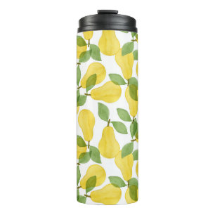 Watercolor Pears: Hand Painted Pattern Thermal Tumbler